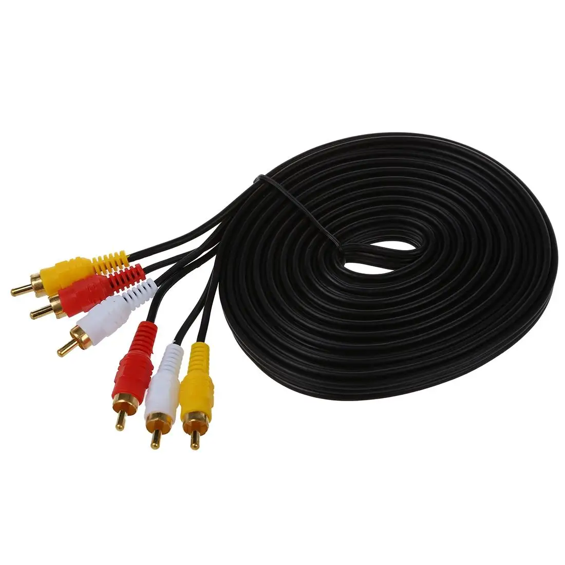 Triple 3 RCA Male to Audio Video DVD TV AV Cable 4.6M Long Black | Электроника
