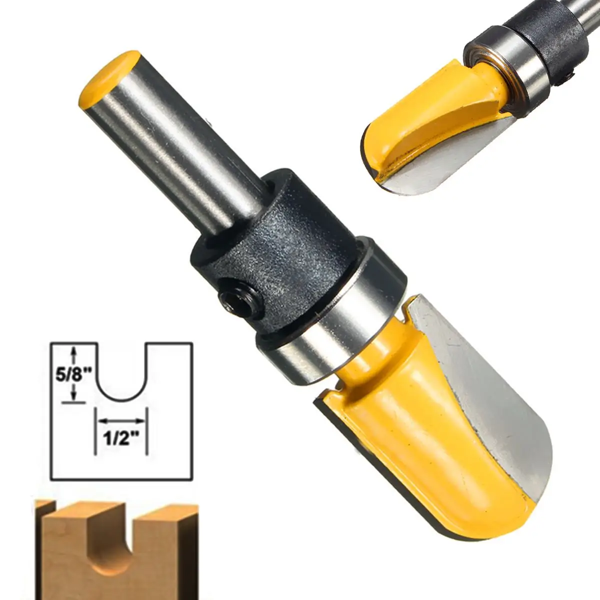 

1/4 Inch Shank Wood Cutter Router Bit U-shaped Wood Working Milling Cutter Carbide Alloy Tool Part