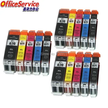 

15X PGI-670 CLI-671 PGI670XL Compatible Ink Cartridge For Canon MG5760 MG5765 MG5766 TS6060 TS5060 MG7760 MG7765 TS9060 Printer