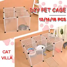 DIY большие собаки кошка вилла домашняя клетка для домашних животных анти-проскакивает забор для кошек домик для домашних животных пластиковая прозрачная Крытая уличная палатка ограждение для детского манежа