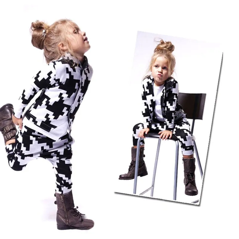 

Toddler Girl Clothes Kids Sports Suit Mosaic Jackets + Haren Trousers Boys Girls Christmas Costume Children's Clothing Tracksuit
