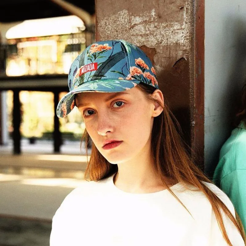 

New Style Print Baseball Cap Ladies Flower Cotton Baseball Cap Small Fresh Hat Simple And Stylish Women's Cap