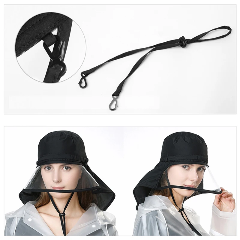 FANCET водонепроницаемые женские шапки для дождя эластичный шнур для подбородка прозрачные видимые козырьки защита от дождя велосипедные колпачки женские 99046