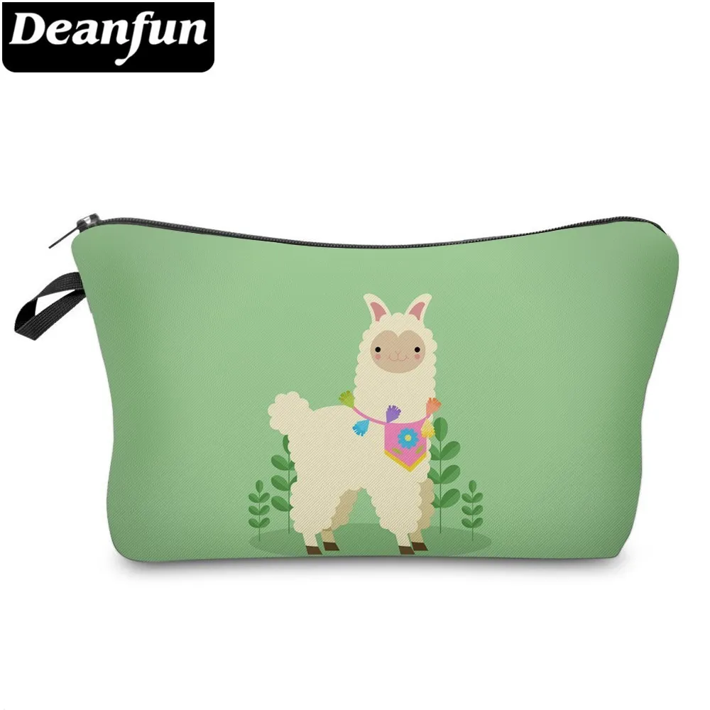 

Deanfun Waterproof Baby Llama Cosmetic Bag Women Roomy Cute Green Alpaca Makeup Bag Neceser Gift 51369 #