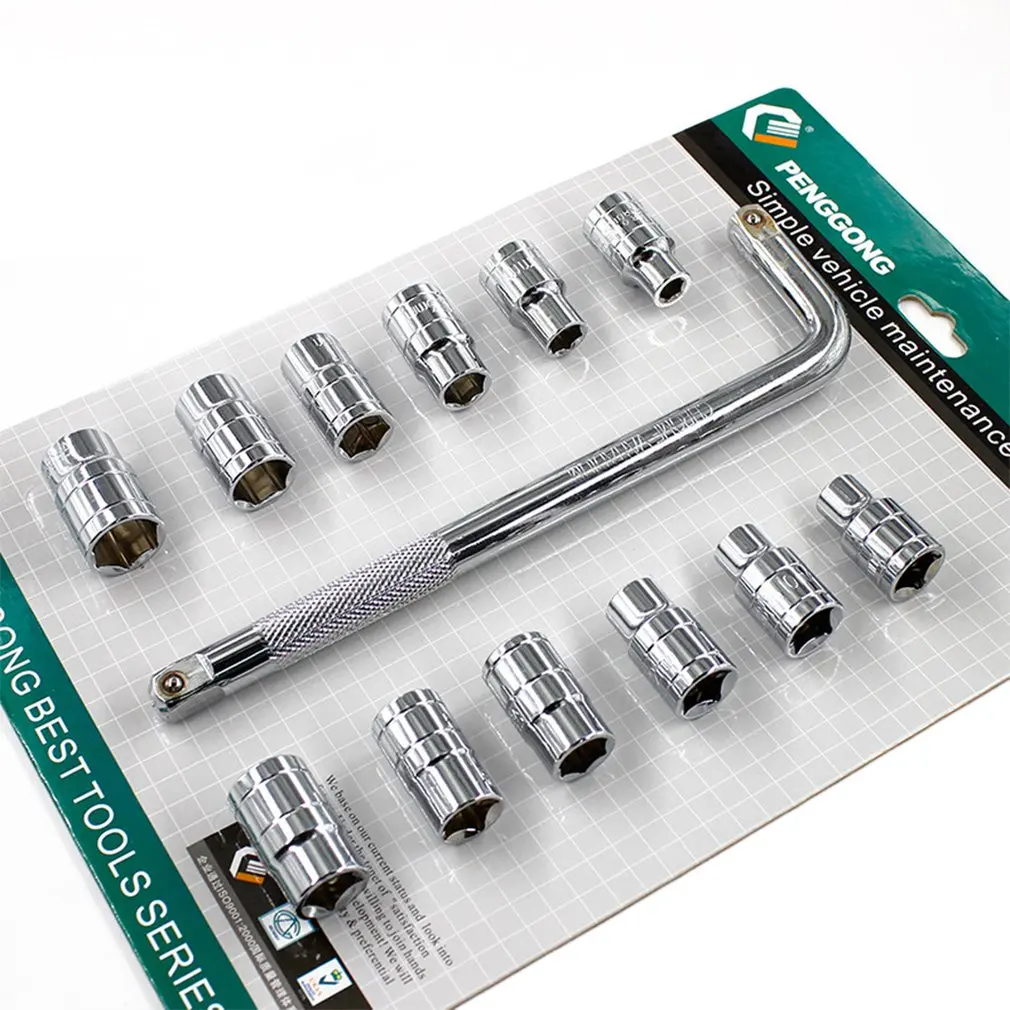 

13PCS/SET Durable Use Precision Socket Sleeve Automobile Motorcycle Repair Tool Box Screwdriver Kit Auto Repair Tool Kit