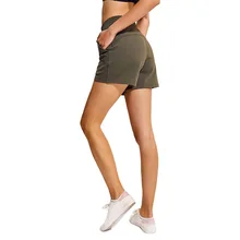 Бег Короткие из карман спортивные шорты животик управление тренировки бег спортивные не прозрачные шорты для йоги