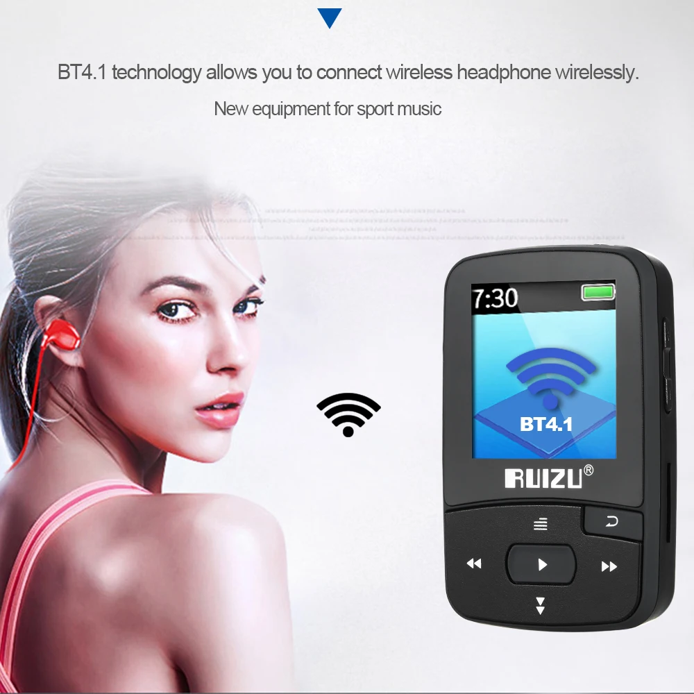 X50 8 Гб музыкальный плеер 1.5in MP4 HiFi без потерь звук Bluetooth шагомер TF карта fm радио