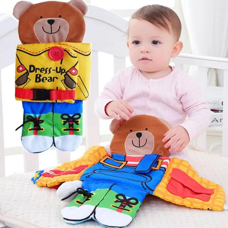 Newborn Baby Bear Wear Clothes Animal Cloth Book Toys Baby Rattle Toys