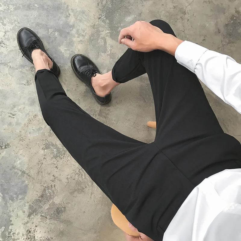 Men's Trousers 2019 Spring New Loose Versatile Slim Feet Pants Thin Section Nine Pants Personality Youth Casual Men's Clothing