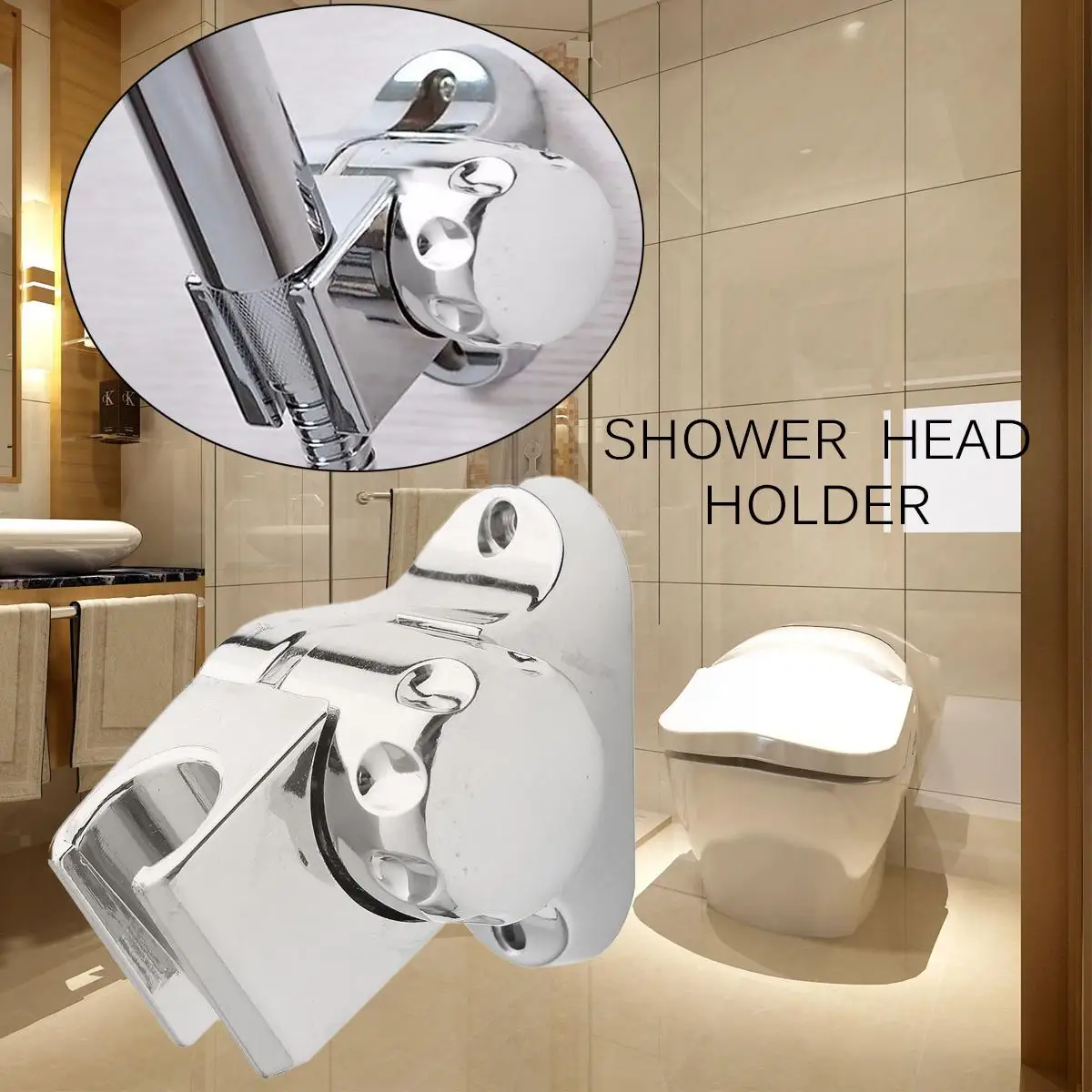 

1Pcs Rotating Adjustable Bathroom Shower Head Holder Fixing Screws ABS Wall Mounted Bathroom Handheld Shower Bracket