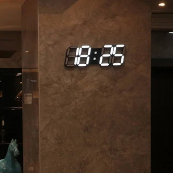 

Large Modern Design Digital Led Skeleton Wall Clock Timer 24/12 3D,black