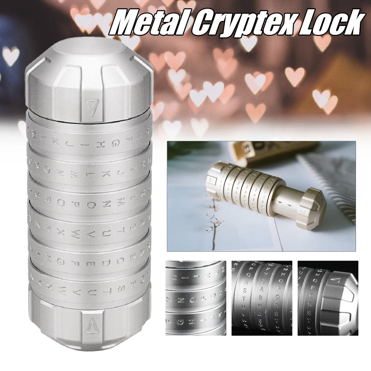 

Fashion New Style Educational toys Metal Cryptex locks gift ideas Da Vinci Code lock to marry lover escape chamber props