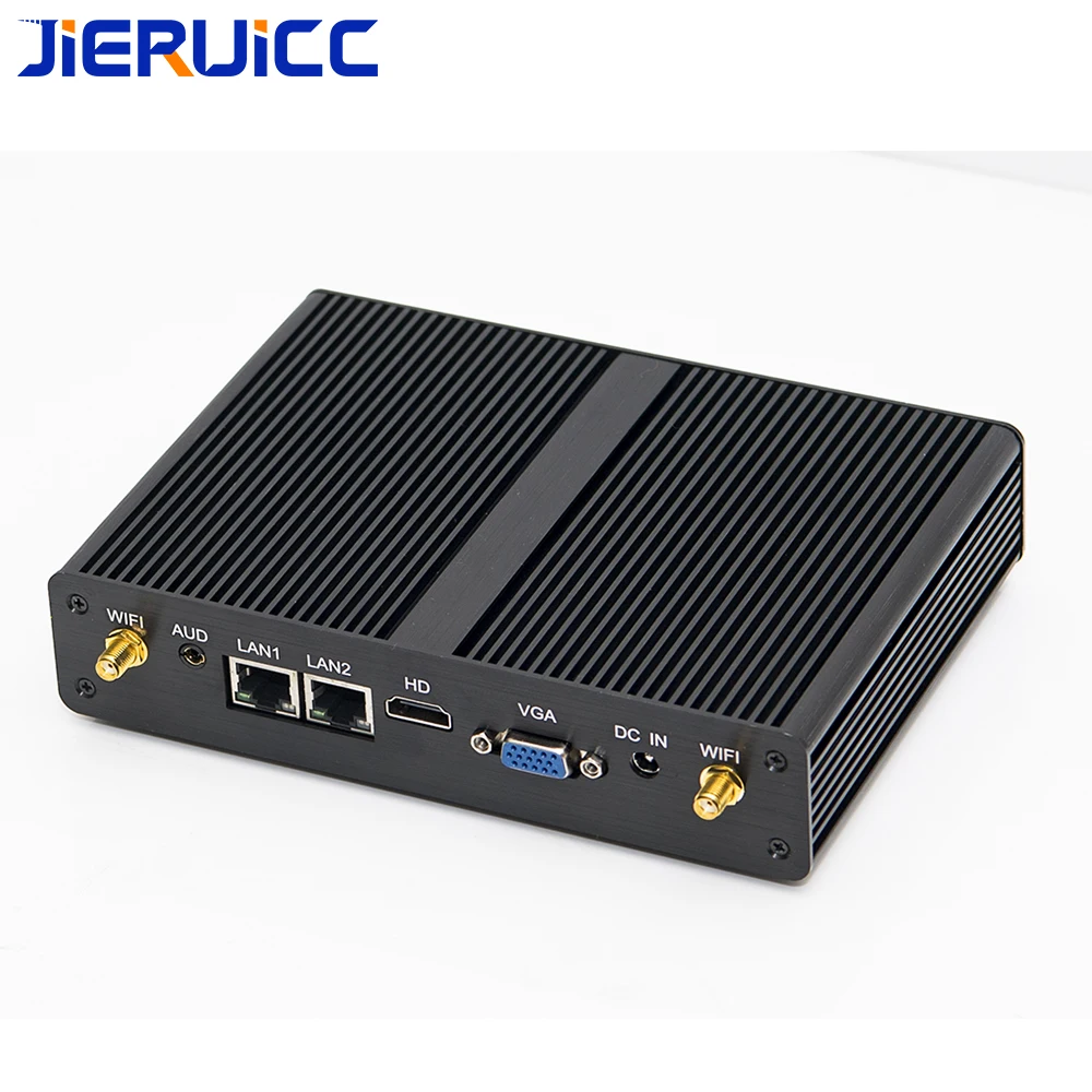 Dual lan Мини безвентиляторный мини ПК X86Quad core dual com rs232 2 гигабит 1000 Мбит/с