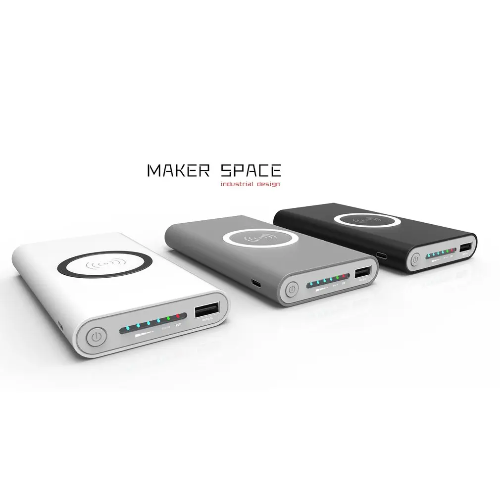 8000mAh USB Power Bank External Battery Quick Charge Wireless Charging Pad Powerbank Portable Mobile Phone Charger