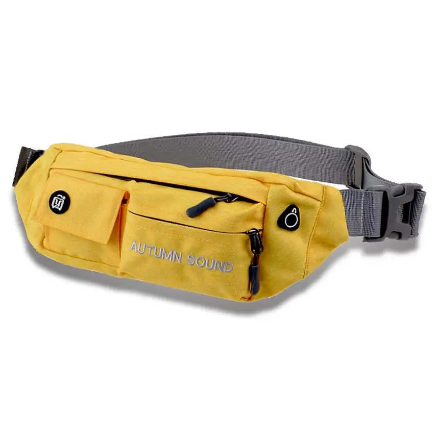 

QIUYIN Nylon Waist Bag men Waist Pack Waist Bag Funny Pack Belt Bag Men Chain Waist Bag For Phone Pouch Bolso