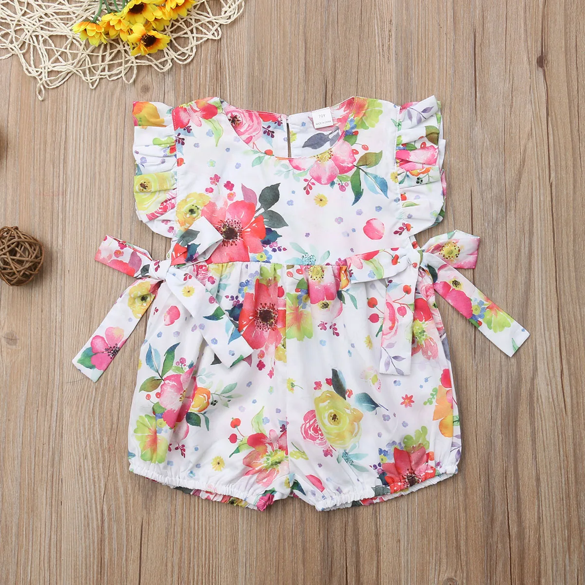 Newborn Baby Girl Summer Flower Romper Bodysuit Jumpsuit Outfits Clothes Sunsuit