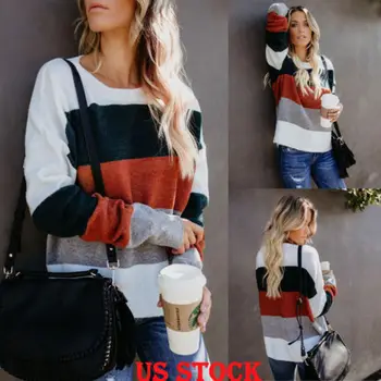 

Women Winter Warm Sweater Long Sleeve Knitted Sweater Jumper Pullover Top Blouse