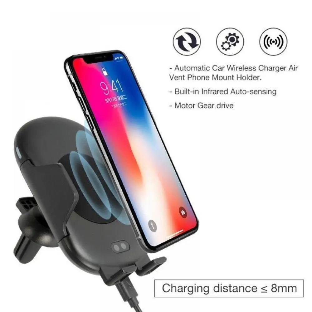 Infrared Sensor Automatic Quick Wireless Car Charger Car Holder Wireless Charger Fast Wireless Charging for iPhone Samsung