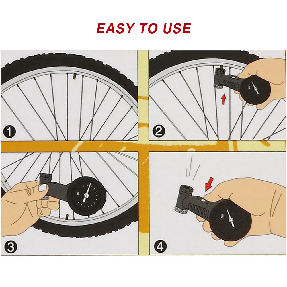 Excellent Universal Pressure Bicycle Tire LCD Display Manometer Multifunction Gauge Meter Digital Bike Accessories ~ 1