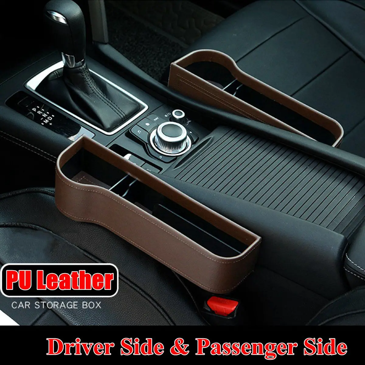  Left/Right Universal Pair Passenger Driver Side Car Seat Gap Storage Box for Pocket Organizer Phone