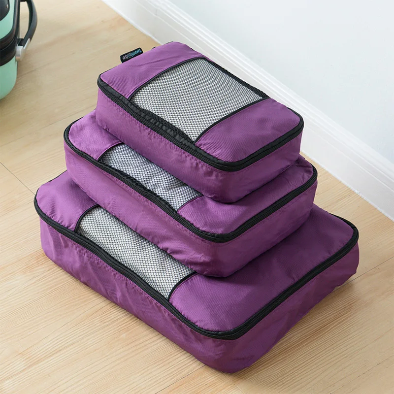 ORZ 3 PCS Travel Storage Bag Wardrobe Closet Clothes Toy Organizer Bag Durable Weekender Luggage Organizer Set Storage Case