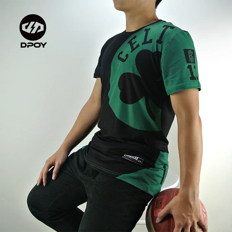 

DPOY brand design Boston Celtics Kyrie Irving Quick Dry T-Shirts Basketball training Running Fit Tops Sport Men 's Fitness