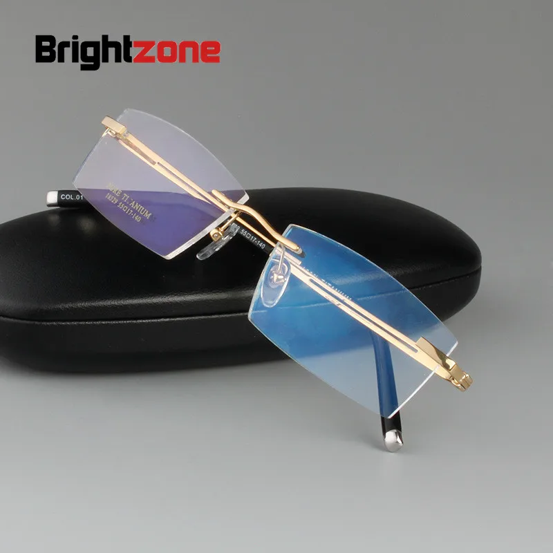 Оправа для очков Brightzone Мужская титановая без оправы Брендовые очки мужские