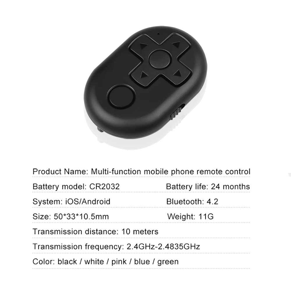 

Wireless Bluetooth Remote Control Shutter Controller Button for Camera Phone Selfie Stick TV QJY99