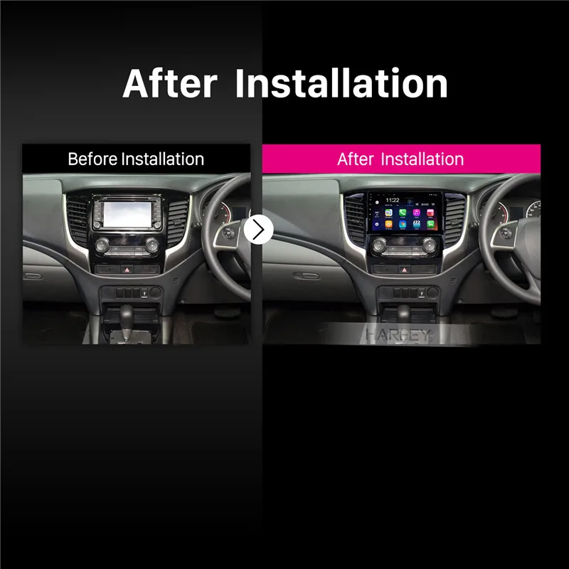 Excellent Harfey Android 8.1/9.0 Bluetooth Radio 9" for 2015 Mitsubishi TRITON Auto A/C GPS Navi SD DVR 3G WIFI SWC Car Multimedia Player 5