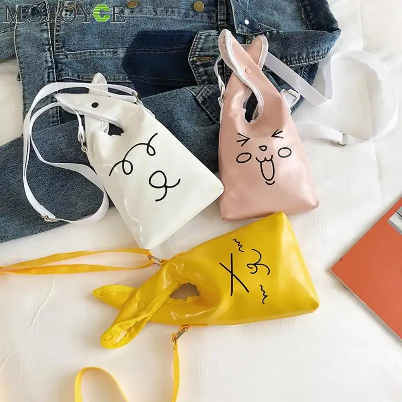 

New Women Handbags Girl Rabbit Ear Cartoon Cute PU Leather Ladies Female Small Casual Crossbody Shoulder Messenger Bags