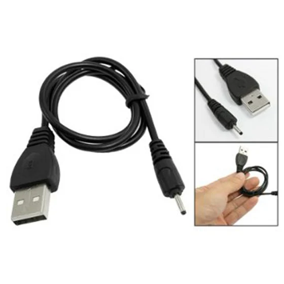 Черный DC 2 мм USB кабель для зарядки 50 см для Nokia N78 N73 N82