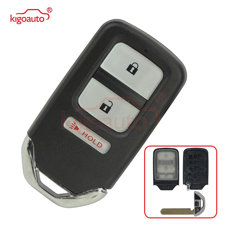 Kigoauto ACJ932HK1210A  3 button remote key fob cover For Honda Accord CRV Fit smart key shell case with emergency key