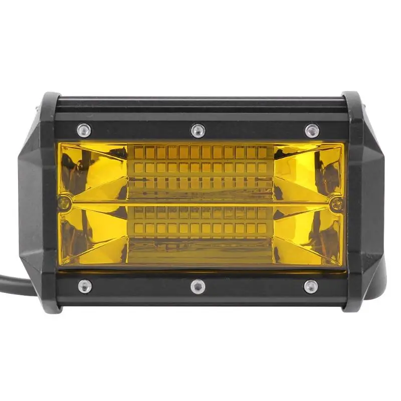 

DICN 72W 6500K 24LED Yellow Lens Work Light Bar 5in 6000LM 12V Lamp