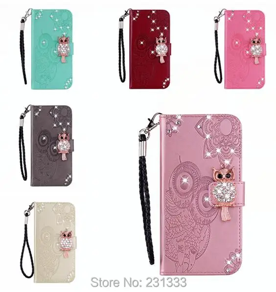 

C-ku 3D OWL Diamond Bling Strap Wallet Leather Pouch Case For Huawei Nova 4 P30 PRO P Smart 2019 Mandala Stand Skin Cover 1PCS