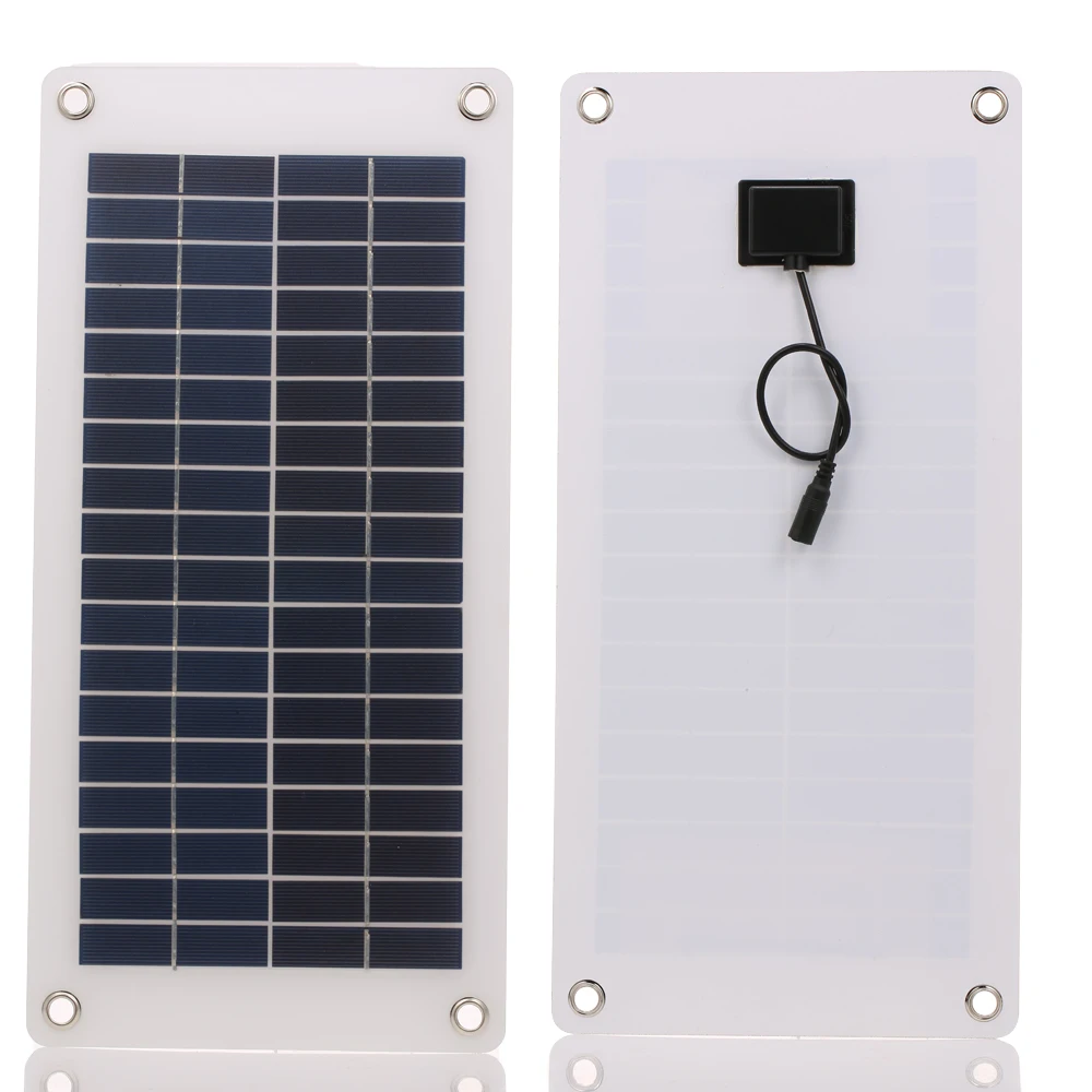 

Solar Battery Panel Semi-flexible Portable Solar Charger Power Panel Trickle Charging For RV Motorcycle Boat Trailer Powersports