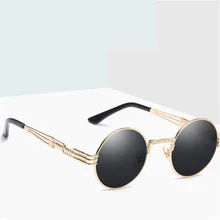 XojoX, мужские высококачественные солнцезащитные очки в стиле стимпанк, женские круглые металлические солнцезащитные очки в стиле панк, модные ретро очки, брендовые дизайнерские очки