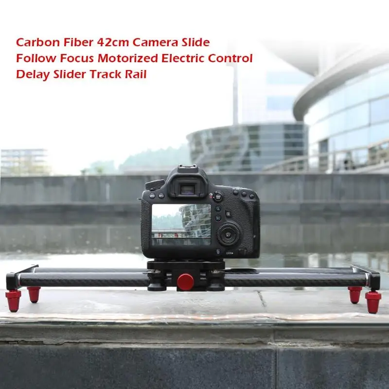 

Electric Control Delay Slider Track Rail for Digital SLR Camera Carbon Fiber 42cm Camera Slide Follow Focus Motorized