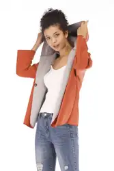 Модная женская куртка на флисовой подкладке, Повседневная Верхняя одежда на пуговицах