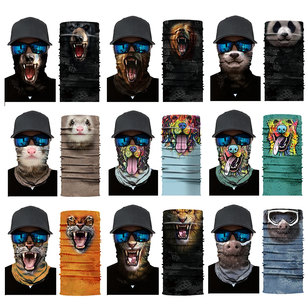 

3D Printing Steamless Motorcycle Face Mask Breathable Motocross Bike Headband Scarf Neck Headwear Racing Face Shield Outdoor Cap
