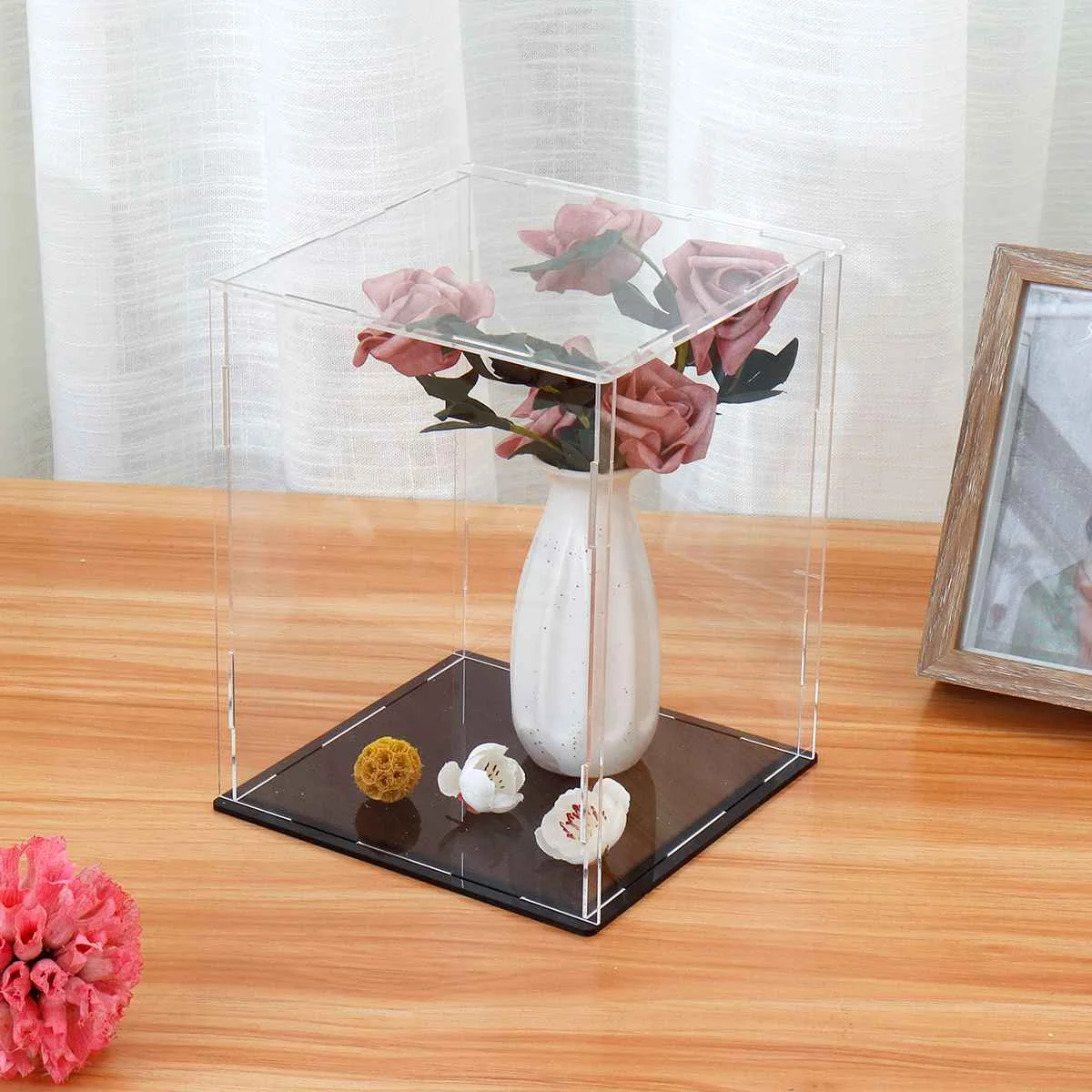 

4 Size Acrylic Display Show Box Case Cube Toy Dust proof Tray Protection Display Assembled Box Case For Children Blocks Toys