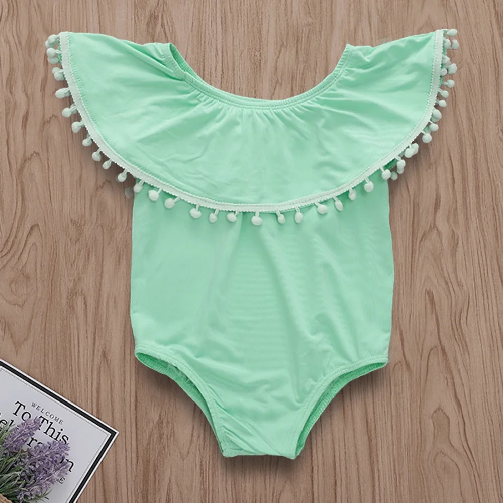 Комплект из 2 предметов, Одежда для новорожденных девочек Летний комбинезон с цветным узором и рюшами, шорты, штаны комплекты одежды для маленьких девочек