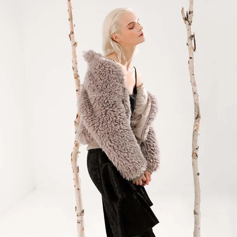 Longues Épais De Manteau 2018 À Hiver Femmes Mode Laine Au Manches Manteaux Veste Femme Lâche Marée Abricot Apricot Revers Nouveau Automne Vgh D'agneau Chaud Garder En 8Tq1wAw