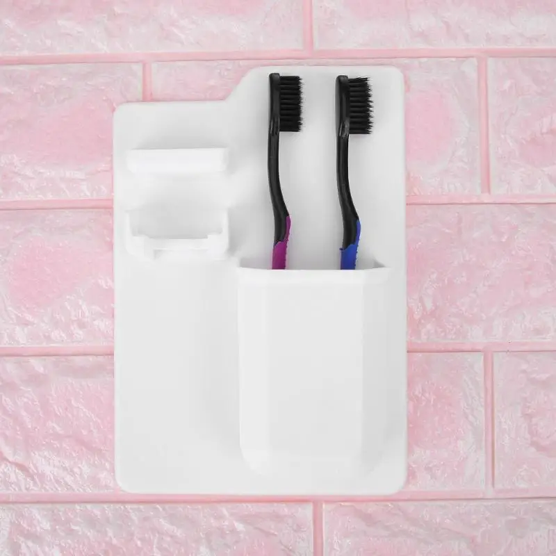 

Silicone Toothbrush holder Toothpaste Razor Storage One Integrated Seamless Wall Hanging Shaver Makeup Mirror Organizer