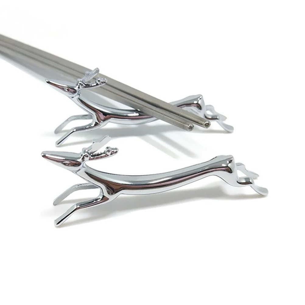 

Deer Chopsticks Rest Zinc Alloy Chopsticks Spoon Forks Tableware Rest Holder Rack Stand (Silver)