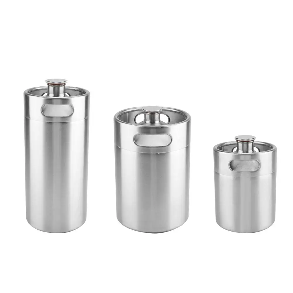 

Mini Stainless Steel Beer Barrel with Spiral Cover Lid Practical Home Hotel Beer Brewing Supplies 2L/3.6L/5L