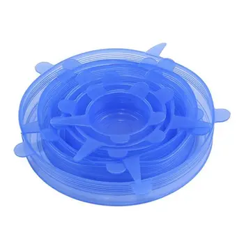 

Silicone Stretch Lids 6 Pack Different Size Stretchable Food Covers for Cups, Pots, Can,bowls,Dishes,Mugs,Jars
