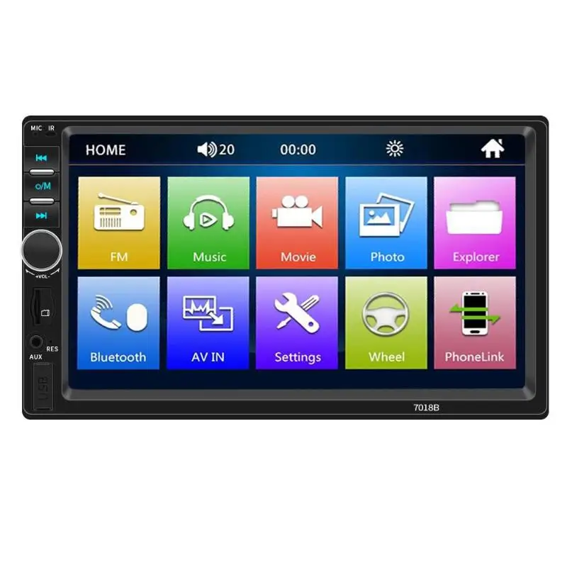 

2Din 7018B 7" Touch Screen In Dash Bluetooth Car MP5 Player FM Radio Audio 1080 Video Media Player With Rear View Camera