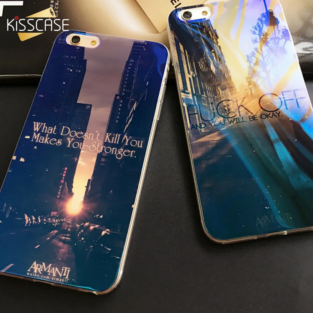 Чехол KISSCASE Blue Ray с рисунком для iPhone 5 S SE 6s 6 7 8 Мягкая силиконовая задняя крышка