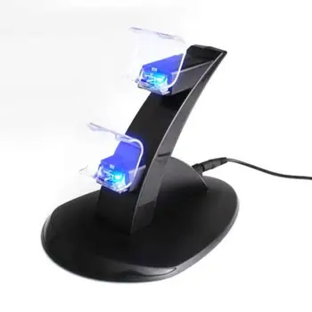 

USB LED Dual Charging Dock Station Stand Dual Wireless Controller Charger for PS4 Game Controller With 2 micro USB adaptor port