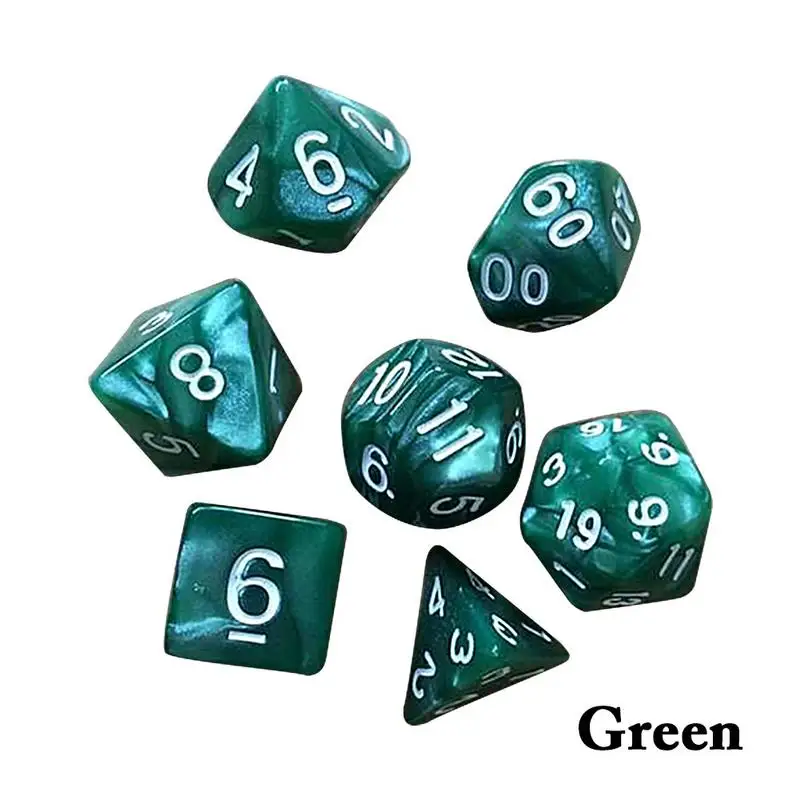 7 шт. набор игральных костей D & d D4 d6 d8 d10 % d12 d20 многогранные кости Rpg Семейная Игра
